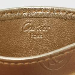Pre Owned Cartier Gold Leather Happy Birthday Card Holder