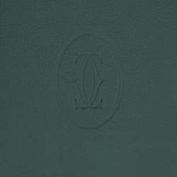 Pre Owned Cartier Green Leather Must de Cartier Card Holder