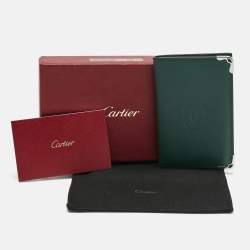 Pre Owned Cartier Green Leather Must de Cartier Card Holder