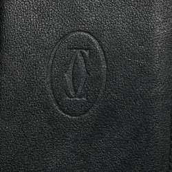 Pre Owned Cartier Black Leather Must de Cartier Card Holder