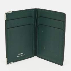 Pre Owned Cartier Green Leather Must de Cartier Card Holder