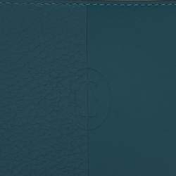 Pre Owned Cartier Turquoise Blue Leather Must De Cartier Marquetery Bifold Wallet