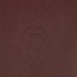 Pre Owned Cartier Red Leather Must De Cartier Bifold Card Case