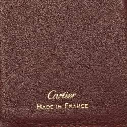 Pre Owned Cartier Red Leather Must De Cartier Bifold Card Case