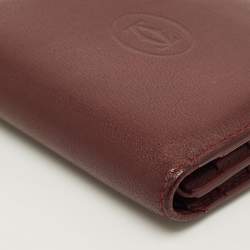 Pre Owned Cartier Red Leather Must de Cartier Bifold Wallet