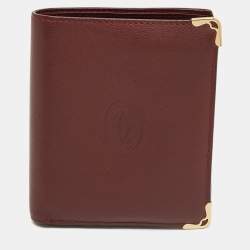 Pre Owned Cartier Red Leather Must de Cartier Bifold Wallet