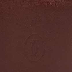 Pre Owned Cartier Red Leather Must de Cartier Bifold Wallet