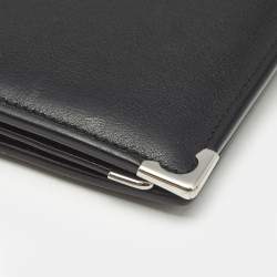 Pre Owned Cartier Black Leather Must de Cartier Bifold Wallet