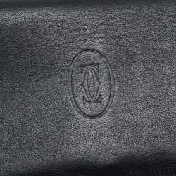 Pre Owned Cartier Black Leather Le Must De Cartier Long Wallet