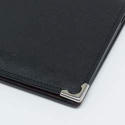 Pre Owned Cartier Black Leather Le Must De Cartier Long Wallet