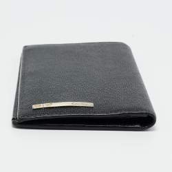 Pre Owned Cartier Black Leather Santos de Cartier Long Wallet