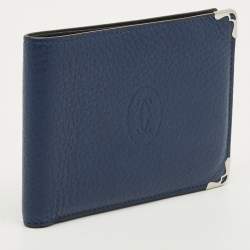 Pre Owned Cartier Must de Cartier Blue Leather Bifold Wallet