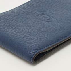 Pre Owned Cartier Must de Cartier Blue Leather Bifold Wallet