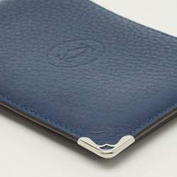 Pre Owned Cartier Must de Cartier Blue Leather Bifold Wallet