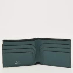 Pre Owned Cartier Must de Cartier Blue Leather Bifold Wallet