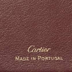 Pre Owned Cartier Must de Cartier Burgundy Leather Bifold Wallet 