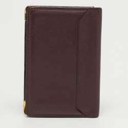 Pre Owned Cartier Must de Cartier Burgundy Leather Bifold Wallet 