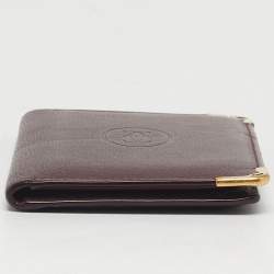 Pre Owned Cartier Must de Cartier Burgundy Leather Bifold Wallet 