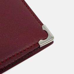 Pre Owned محفظة كارتتيه جلد بورجوندي كارتتيه نصفية