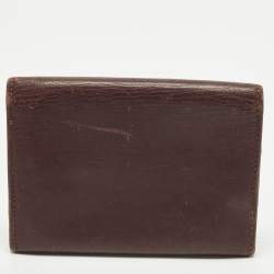 Pre Owned Cartier Must de Cartier Burgundy Leather Card Holder