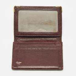 Pre Owned Cartier Must de Cartier Burgundy Leather Card Holder