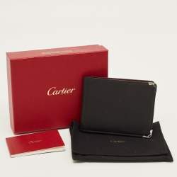 Pre Owned Cartier Must de Cartier Black Leather Bifold Wallet