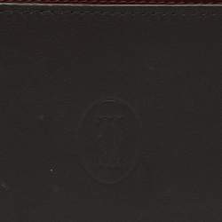 Pre Owned Cartier Must de Cartier Black Leather Bifold Wallet