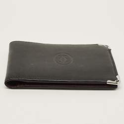 Pre Owned Cartier Must de Cartier Black Leather Bifold Wallet