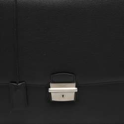 Pre Owned Cartier Pasha Black Leather Briefcase Bag