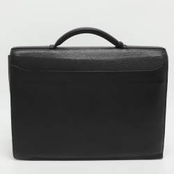 Pre Owned Cartier Pasha Black Leather Briefcase Bag