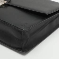 Pre Owned Cartier Pasha Black Leather Briefcase Bag