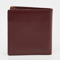 Pre Owned Cartier Must de Cartier Burgundy Leather Bifold Wallet