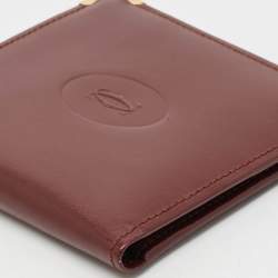 Pre Owned Cartier Must de Cartier Burgundy Leather Bifold Wallet