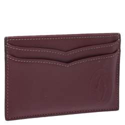 مملوكة مسبقًا حافظة بطاقات كارتييه جلد عنابية