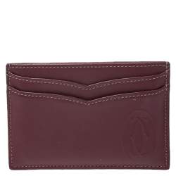 Cartier Burgundy Leather Card Holder
