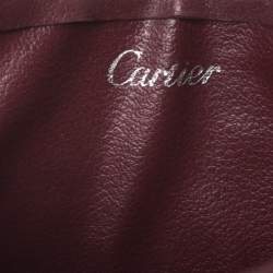 مملوكة مسبقًا حافظة بطاقات كارتييه جلد عنابية