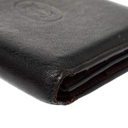 Pre Owned Cartier Black Leather Marcello de Cartier Bifold Wallet