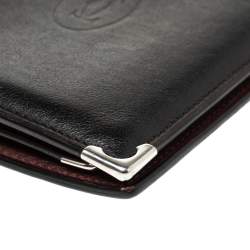 Pre Owned Cartier Black Leather Marcello de Cartier Bifold Wallet