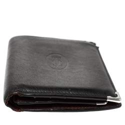 Pre Owned Cartier Black Leather Marcello de Cartier Bifold Wallet