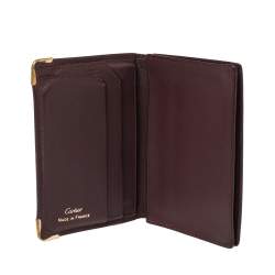 مملوكة مسبقًا Cartier Burgundy Leather Must De Cartier Card Holder
