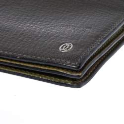 Pre Owned Cartier Olive Green Leather Pasha de Cartier Bifold Wallet