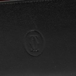 Cartier Black Leather Must De Cartier 6CC Bifold Wallet