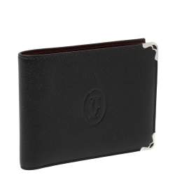Cartier Black Leather Must De Cartier 6CC Bifold Wallet
