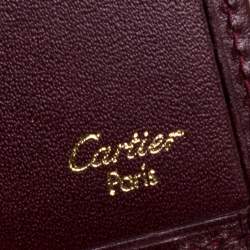 Pre Owned محفظة شيكات مصرفية كارتييه ماست دو كارتييه جلد عنابي