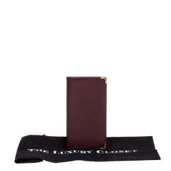 Pre Owned محفظة شيكات مصرفية كارتييه ماست دو كارتييه جلد عنابي