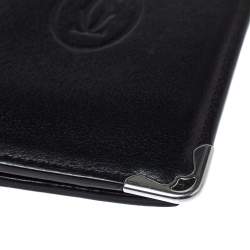 Pre Owned Cartier Black Leather Must De Cartier Card Holder
