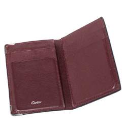 Pre Owned Cartier Black Leather Must De Cartier Card Holder