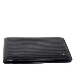 مملوكة مسبقًا محفظة كارتييه باشا جلد أسود ثنائية الطي