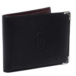Cartier Black Leather Must De Cartier 6CC Bifold Wallet