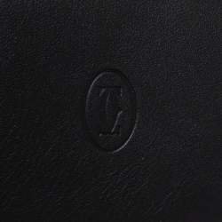 Cartier Black Leather Must De Cartier 6CC Bifold Wallet